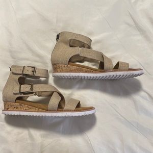 Bobs by Sketchers Canvas Gladiator Sandals Size 6.5